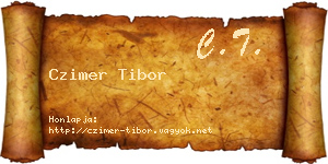 Czimer Tibor névjegykártya
